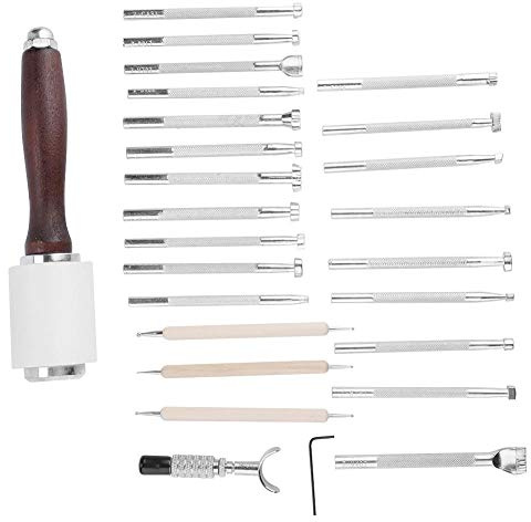 Estink Lädergravyr Kit, Läderverktyg för Skosnören, Läderskulptur Hantverk DIY