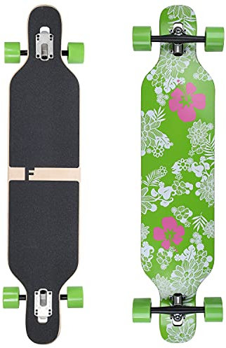 Flex2 bis 84kg - Camber Longboard (Flex2 bis 84kg, Hawaii Blume - Ahornholz)
