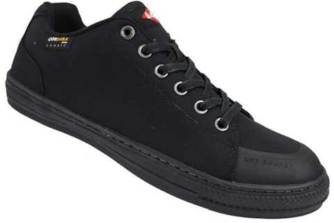 Lee Cooper Herren Arbeitskleidung der Frauen Unisex Retro Styled Premium Cordura Baseball Arbeitssicherheit Trainer Schuhe SB SRA, Schwarz, 44 EU