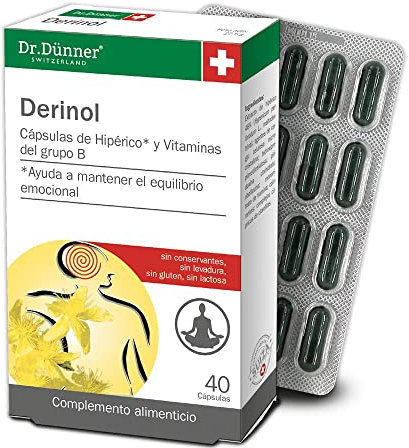Salus - Derinol Complemento Alimenticio - 40 Cápsulas - Ayuda a Mantener el Equilibrio Emocional y el Funcionamiento Normal del Sistema Nervioso - Extracto de Hipérico, Vitaminas B1, B2 y B6