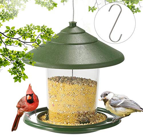 SUTINE Panorama-Vogel-Futterspender zum Aufhängen, für Wildvögel, für draußen, Kunststoff, Samenfutterstation für den Außenbereich, Garten, Hof-Dekoration