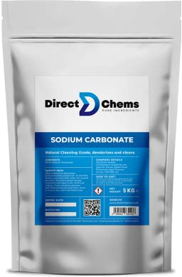 Sodium CARBONATE 5KG, Premium Soda Ash, Cleaning, Cosmetics, Resealable Pouch, 100% Natural, No additives and Synthetics