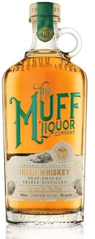 The Muff Liquor Irish Whiskey, 70cl – 43% ABV | Premium Blend of Irish Malt & Grain Whiskeys with Peat-Smoked Notes | from Muff, Co. Donegal | Award-Winning – Hints of Orange Peel, Caramel & Oak