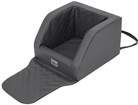 Hundeautositz, Hundebox, Hundebett, Transportboxen, Rückbank, Hundedecke, Hundekörbchen, Katzenbett, für kleine Hunde, Graphit Leder, (46x46x31 cm)