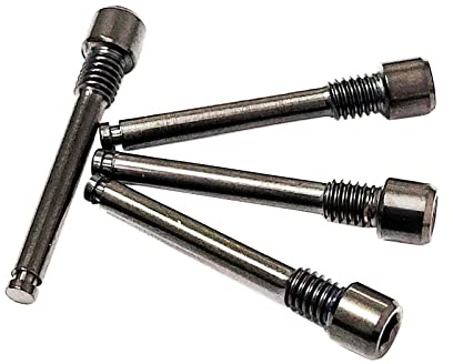 Auto-plaza 4X M4 Titanium Bolts for Bicycle Disc Brake Pad Threaded Pin Inserts Screw Disc Brake Pad Pin Axle for Threaded Hydraulic Disk Caliper