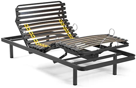 Ferlex Cama Articulada Eléctrica 5 Planos, Estructura Robusta, Lamas de Madera de Haya, 90 x 200, Mando Inalámbrico