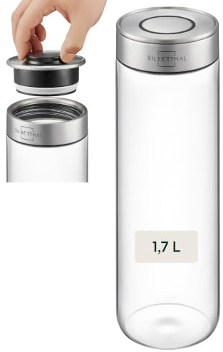 SILBERTHAL Vorratsdosen Glas mit Deckel 1700 ml | Vorratsgläser mottensicher für luftdichte & auslaufsichere Aufbewahrung in der Küche