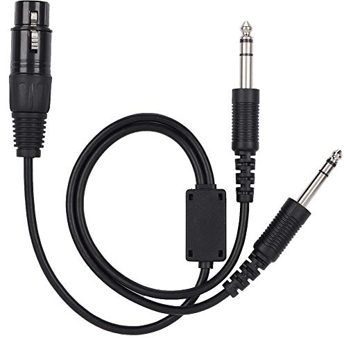 Tbest Câble de Casque d'aviation, Câble Adaptateur de Casque d'aviation 5 Broches câble Audio d'avion pour XLR vers GA Double Prise