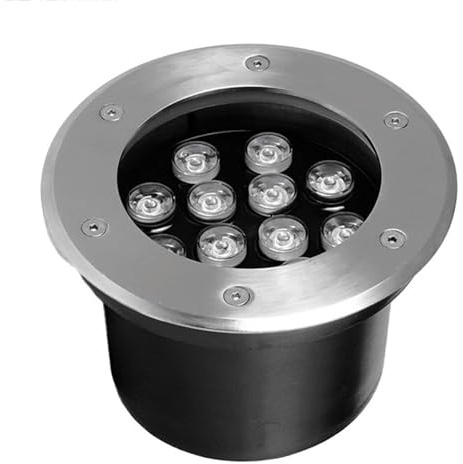 VZCOMM Outdoor LED Buried Spot Light Recessed Ground Light AC85-265V Round Pathway Lights IP66 Waterproof for Garden Path Walkway Deck Round Landscape Lamp(Yellow,6W)