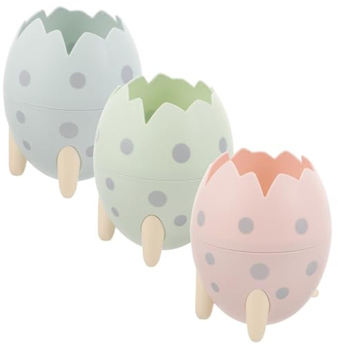 EXCEART 3stücke Dinosaurier Ei Stifthalter Niedlicher Schreibtisch Organizer Für Schulbedarf Und Make-up Pinsel Farbenfrohe Tischdeko Für Aufgeräumtes Büro