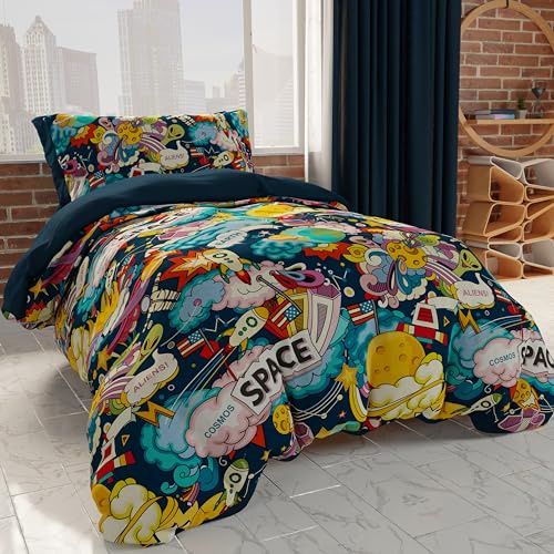 PETTI Artigiani Italiani - Set Copripiumino Singolo 150x200 cm (1 Federa 80x50 cm Inclusa), Copripiumino in Microfibra per la Cameretta Bambino e Bambina, in Stampa Digitale
