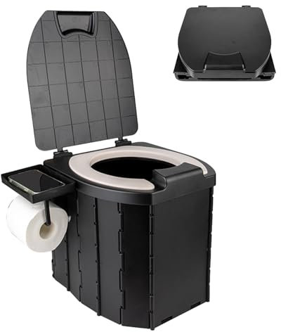 Camping-Toilette – Reisetoiletten, tragbare Camping-Hochtoiletten | Reisetoilette mit Pu-Kissen, Reise-Klapptoilette, Mobile Toilette für Erwachsene zum, Autowandern, Strandcamping