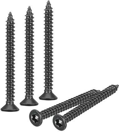 sourcing map 100Pcs Flat Head Torx Screws, M3 x 30mm 304 Stainless Steel Countersunk Self Tapping Anti-Theft Wood Screws Tamper Resistant Screws Fit T10 Bit for Wood, Fence, Decking (Black)