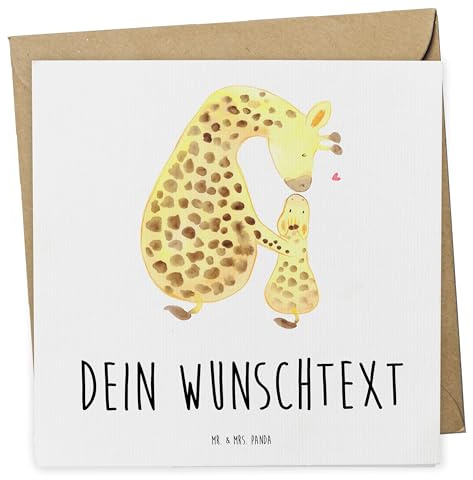 Mr. & Mrs. Panda Personalisierte Karten Giraffe Kind - Geschenke, Sohn, Grußkarten, Tochter, Postkarte personalisiert, Karte, grußkarte, Afrika, Mama, Lieblingsmensch, Mutter