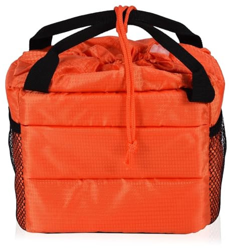 Agatige Sac à Cordon Housse Etui, Étanche Antichoc partition rembourré Sacs pour appareils Photo Reflex DSLR Housse de Protection Insérer, Antichoc rembourré Pliable partition Caméra Insérer (Orange)