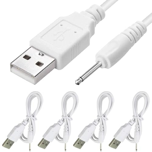 Xiatiaosann USB to DC 2.5mm Replacment Charging Cable, USB A Female to DC 2.5mm/18mm Fast Charger Adapter Cord for Massager (This is NOT Barrel Jack) (4 Pack, 30cm/11.8inch)