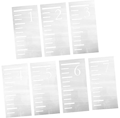 BESTonZON 7stücke Kids Height Ruler Stencil Teiliges Aus Strapazierfähigem Pet-material Wiederverwendbare Vorlage Für Individuelles Wachstumsdiagramm Genaues Messen Der Kindergröße Bis