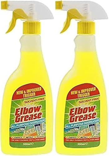 Elbow Grease Multi Surface Degreaser Spray Bottle | Kitchen Laundry Household Cleaner | Clothes Stain Remover - Antibacterial & Multipurpose Spray | Yellow, 500ml (2)