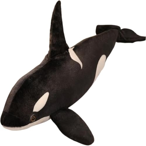 Orca Kuscheltier, wal Kuscheltier, süße Orcas Plüschtiere, Simulation Killerwal Plüsch Spielzeug, Geschenk für Kinder, Mädchen und Jungen (75 cm,schwarz -weiß)