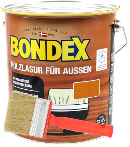 Bondex Holzlasur für Aussen 4L inkl. Flächenstreicher (oregon pine)