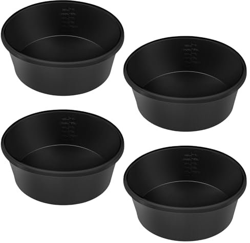 4 x Gummi-Futterpfanne, 27 x 10 cm, 4 Quart Pferdefuttereimer, Hühnerstaub-Badewanne, Hundenapf, Mehrzweck-Futterstation für Schweine, Ziegen, Kleintiere, Futterbehälter