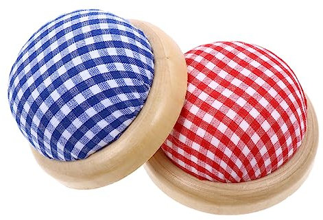 Angoily 2stücke Teiliges Nadelkissen Rot Blau Leichtes Kompaktes Pinnkissen Für Nähen Und Sticken Sicheres Aufbewahren Von Nähnadeln DIY Handarbeitszubehör Für Nähwerkzeuge Organizer