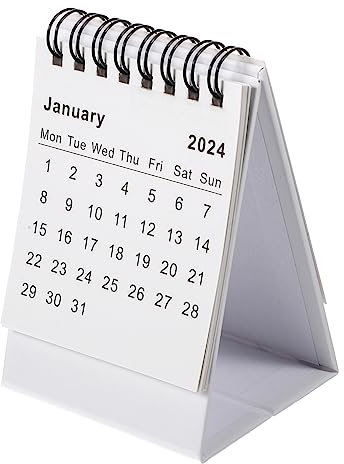 SHINEOFI Tischkalender Kleiner Stehender Papierkalender Kompakte Tischdekoration für Büro Schule Zuhause Tagesplaner