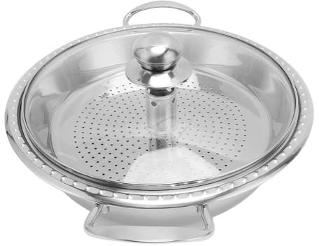 Fish Fish Stockpot, Casserole en Acier Inoxydable avec Panier et Induction de Couvercle pour Poêle à Gaz Maison Commercial Compatible avec Toutes les Tableaux de Cuisson (argent)