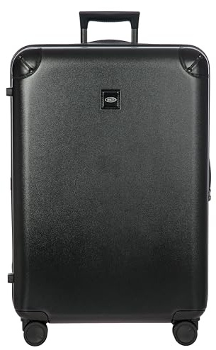 Bric's Amalfi Lightweight Hard Shell Suitcase – Checked Luggage with Water-Repellent Zip, Smooth 360° Wheels & TSA Lock - 30 Inch, Black