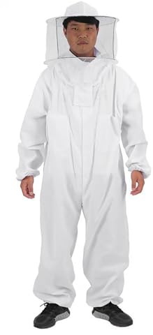 Traje de apicultura de algodón - traje de apicultura blanca con un velo , requisito de apicultura profesional hecho de algodón | El traje de cuerpo completo protege de manera confiable