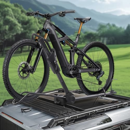 Porte-vélos pour toit de voiture - Universel - Montage sur toit - Double sécurité antivol - Fixation en 4 points - Hauteur réglable de 75 à 98 cm - Pliable - Sans outils - Charge maximale : 15 kg