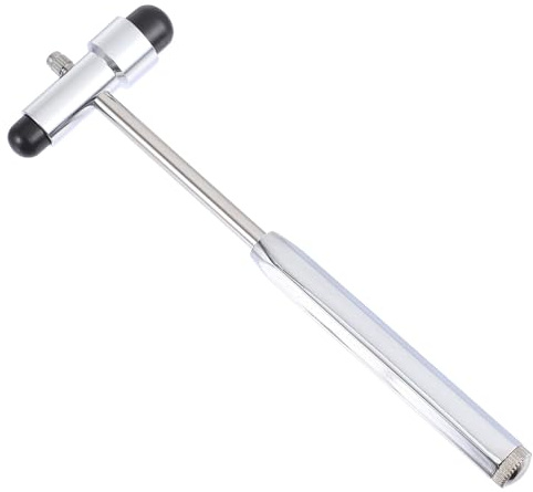 LOLIPPYY Martello Neurologico Metallico Doppia Testa T-shaped con Spazzola Rimovibile per Test di Riflessi e Diagnosi Neuromuscolare Manico in Lega di Zinco Sterilizzabile Colore Casuale
