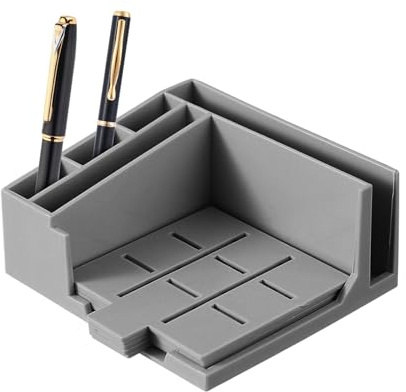 Zettelbox Pen Holder ABS Stiftehalter Schreibtisch Organizer Haftnotizen Halter Mit Stift Oder Kartensteckplätzen Cube Notiz Box Für Stifte, Kugelschreiber, Papier, Büroklammern, Utensienhalter