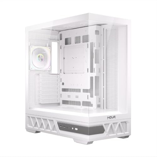 Noua Orizon MK100 | Caja PC Gaming ATX Mid Tower | Ventilador PWM LED ARGB | USB 3.0 y Type-C | Soporte de refrigeración líquida de 360 mm | Vidrio Templado y Malla | Negro