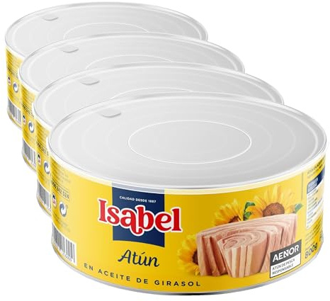 Isabel Atún en aceite de girasol, lata ahorro 900gr (Paquete de 4)
