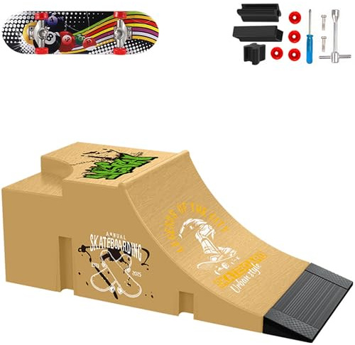 Gxdamxz Finger Skateboard, Mini Fingerskateboard Set, Fingerboard & Rampe Training Requisiten - Form C