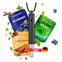 Set Collana Ausiliaria Per Smettere Di Fumare, Con 15 Filtri. Collana Respiratoria Antistress Senza Nicotina, Regola l’Umore Tramite la Respirazione con Resistenza dell’Aria Regolabile.Acciaio Inox