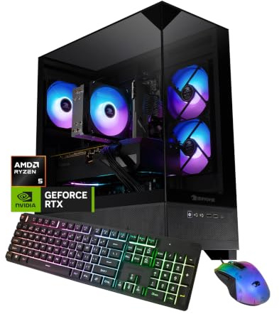 iBUYPOWER Element SE Gaming PC Desktop Computer AMD Ryzen 5 8400F CPU, NVIDIA GeForce RTX 3050 6GB GPU, 16GB DDR5 RAM, 1TB NVMe SSD, Windows 11 Home, Gamer Keyboard and Mouse - ESA5N3501