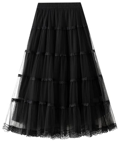 MaNMaNing Gonna A Media Lunghezza da Donna Festa da Ballo Gonna Donna Lunga Minigonna Jeans Tennis A Ruota Pantaloncini Tennis Tutu Nero Gonne Estive