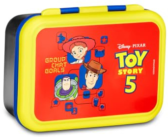 Seven Portamerenda Toy Story 850 ml, Divisorio interno per snack, Facile da aprire, Resistente al calore, Lavabile in lavastoviglie, Idea Regalo bambini, Scuola, Viaggio, blu/rosso