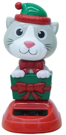 Bsbkoj Figure Solare Oscillanti Di Natale | Ballerina Auto Cartoon Scuotendo La Testa | Figura Divertente per Ufficio Testa Scuotente, Ornamenti Danzanti per Auto | per Tabella Di