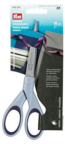 Prym - Forbici multiuso in titanio, 18 cm, in acciaio inox, colore: Blu