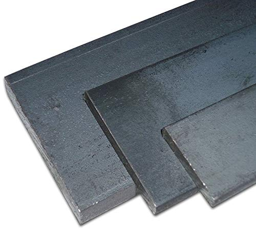B&T Metall Stahl Flachstahl, Maße 100x8mm, S235JR+AR ST 37, Länge ca.1,0 m | roh, gewalzt, schwarz, Bandstahl