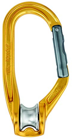 Petzl. Karabiner mit Seilrolle Rollclip, Orange, One Size, P74
