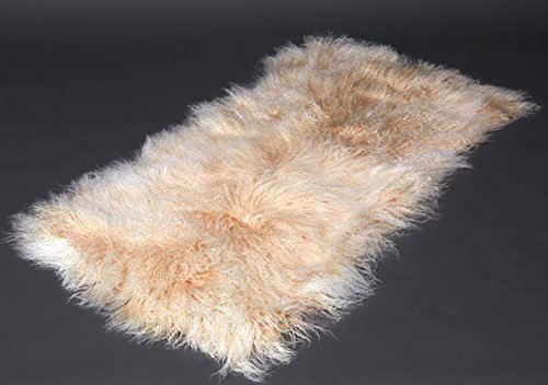 Reissner Lammfelle Tibet Lammfell Auflage TP1 60x120cm Farbe beige/weiß (Tops) JYB03 TP1