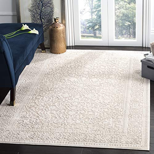 Safavieh Tapis Contemporain pour Salon, Salle à Manger, Chambre à Coucher - Reflection Collection, Tapis à Poil Court, Beige et crème, 152 X 229 cm