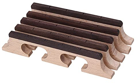 yibuy Ahorn- und Ebenholz 4 Saiten Banjo Steg Banjo Teile Set von 5