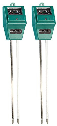 Royal Gardineer pH Messer: 2er-Set 3in1 Solar-Kombi-Bodenmessgerät für Pflanzen (Bodenfeuchtigkeitsmessgerät, Feuchtigkeits Messer, Grow)
