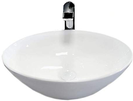 Design Keramik Oval Waschtisch Handwaschbecken Aufsatz-Waschschale 56cm x 37,8cm x 14,8cm FÜR BADEZIMMER GÄSTE WC Hana