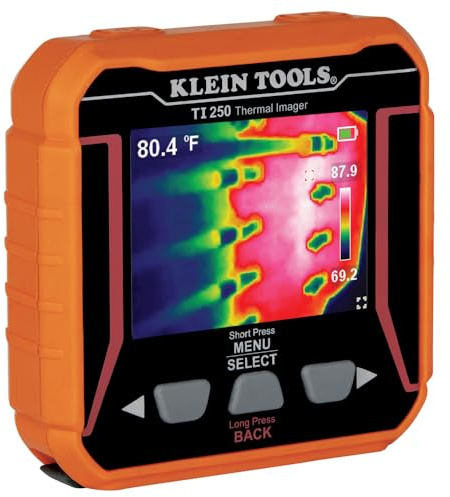 Klein Tools TI250 | Wärmebildkamera wiederaufladbar | Thermalkamera mit über 10.000 Pixeln, 3 Farbpaletten, Anzeige von Max-/Min-Temperaturen | Profi-Thermografiegerät für Inspektion